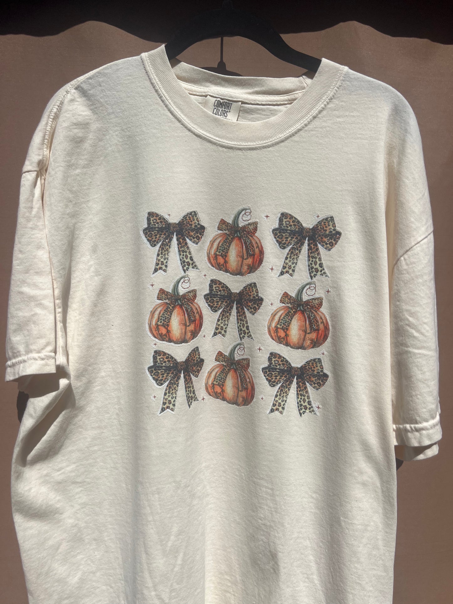 Fall croquette T-shirt Pumpkin Bow women's tshirt, Fall Gift plaid bows and pumpkins, Halloween shirt Autumn graphic tee