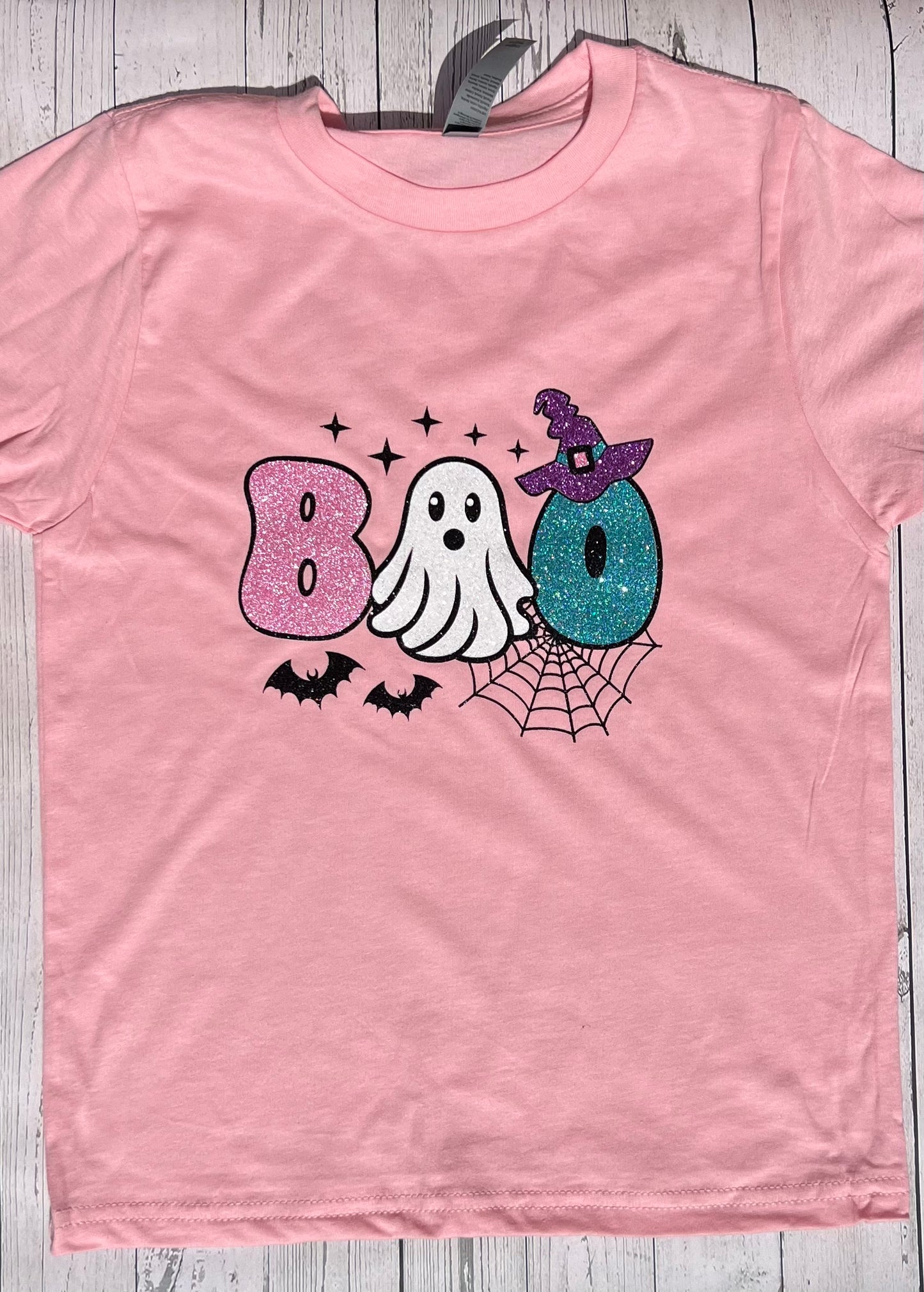 Halloween "BOO" shirt, Halloween ghost shirt, glitter girl halloween shirt, spider halloween shirt,