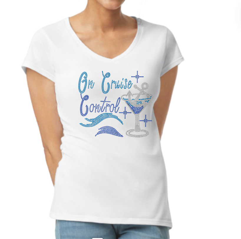 On Cruise Control handmade rhinestone vacation T-Shirt