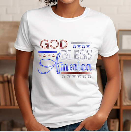 God Bless America Rhinestone T-Shirt