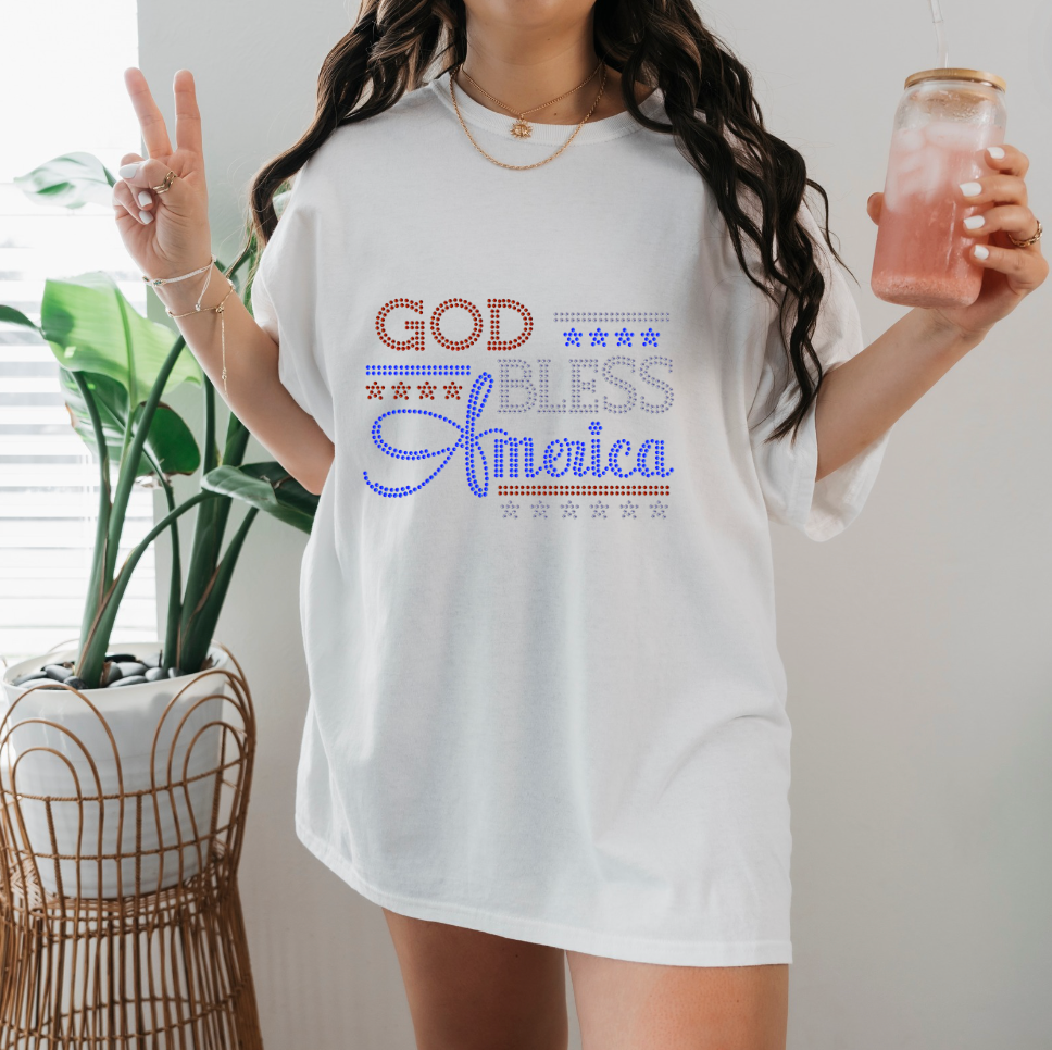 God Bless America Rhinestone T-Shirt