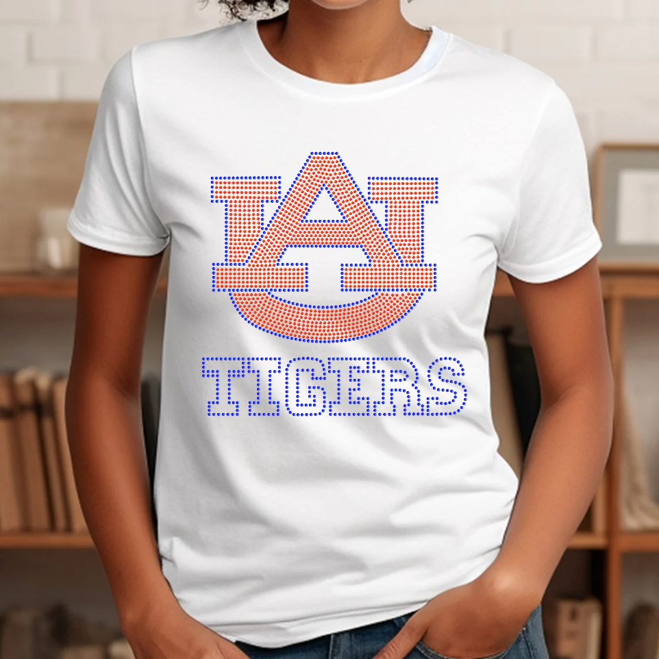 Women's Handmade Auburn University Rhinestone T-Shirt – Sparkling Fan Gear