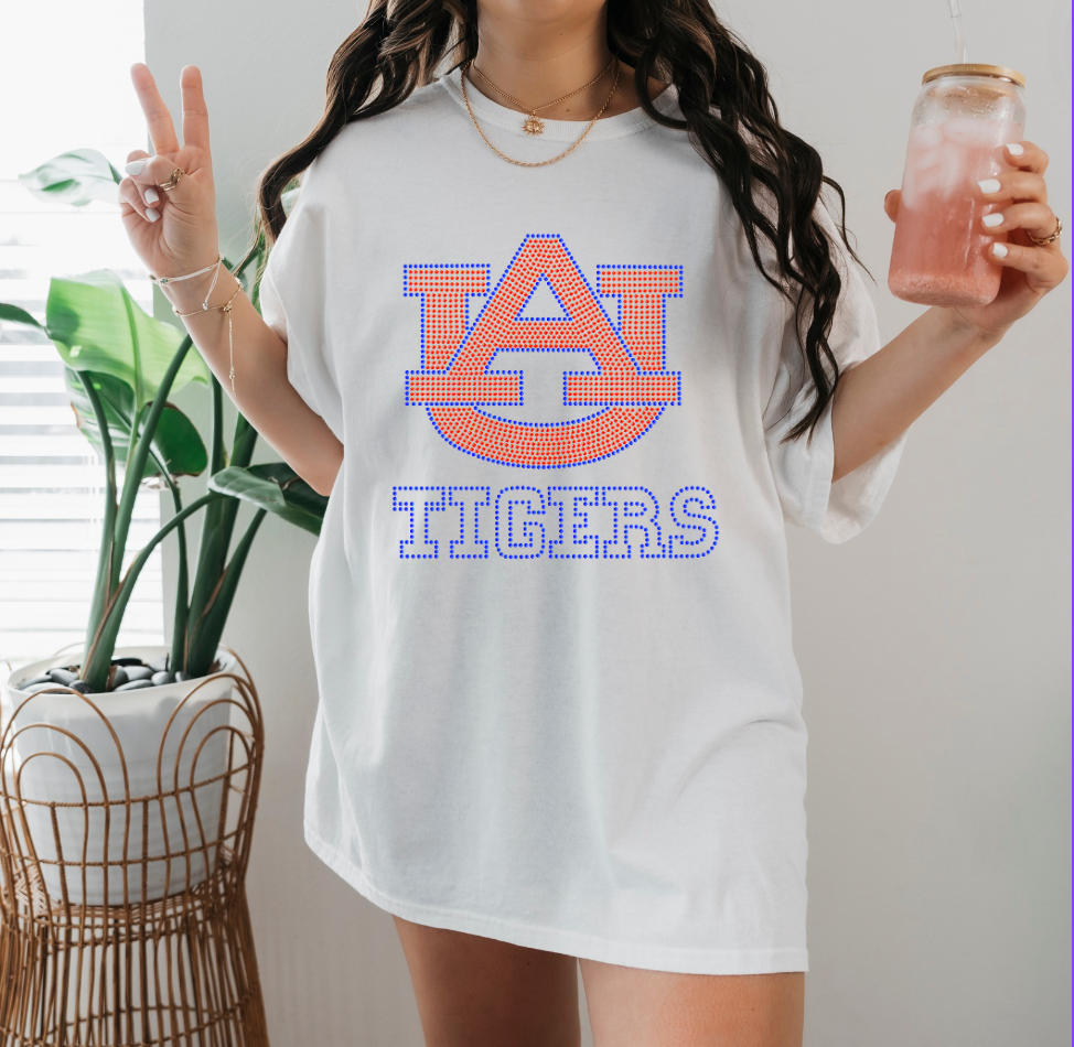 Women's Handmade Auburn University Rhinestone T-Shirt – Sparkling Fan Gear